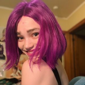 Purple synthetic wig